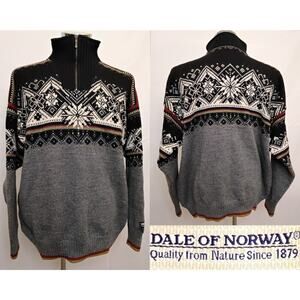 Dale of Norway Quarter Zip Sweater Men's 2XL 100% Wool Fair Isle Pattern #Z5245
